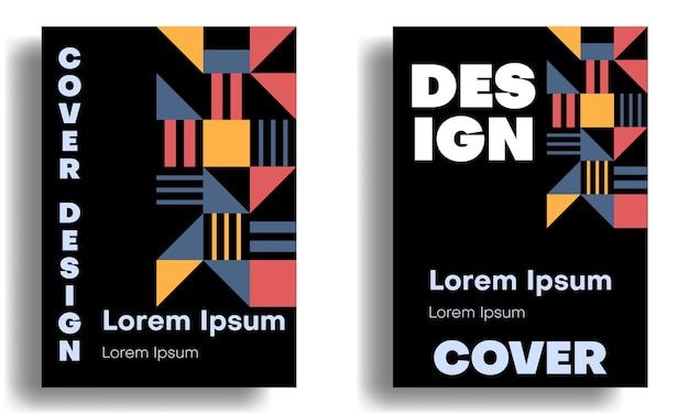 Cover design set template with geometric pattern shape