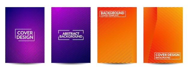 Cover Design set van kleurrijke abstracte golvende lijn achtergrond