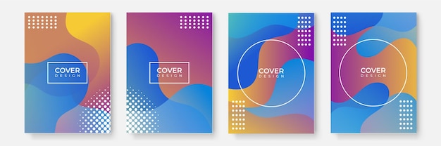 Cover design set with geometric shapes