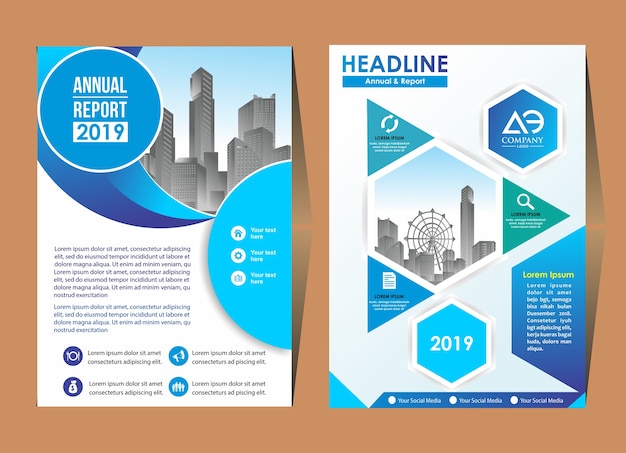 Cover design template flyer layout poster magazine rapporto annuale