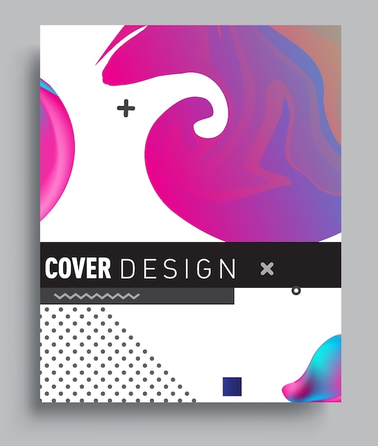 Vector cover design template with abstract and colorful background