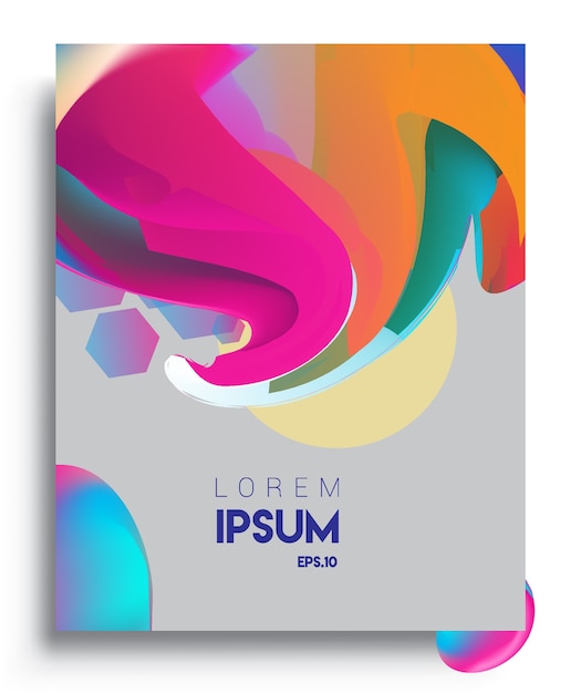 Cover design template with abstract and colorful background