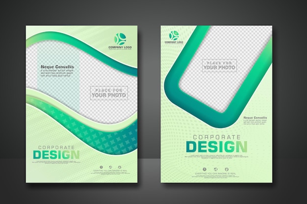 Cover design template with transparent background can insert photos Vector Illustration