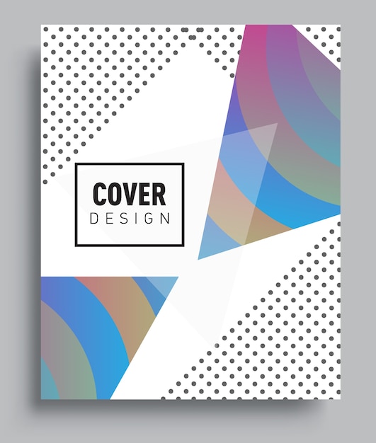 Cover design template with triangle shape, arrangement of abstract lines and style graphic