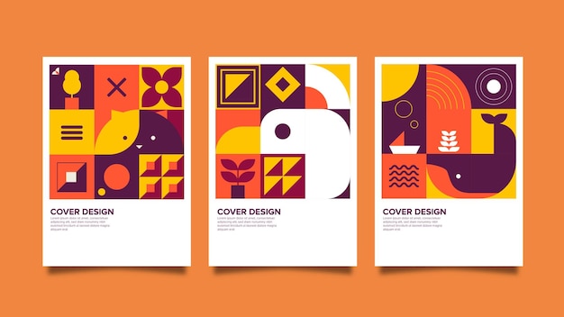 Vector cover design with simple shape style