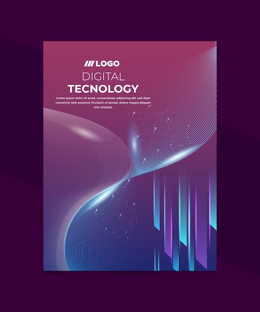 Premium Vector | A cover for a digital technology company called