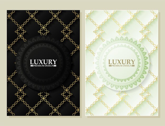 Cover of elegant pattern motif in gold color