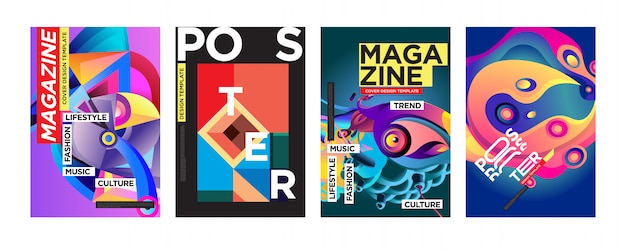 Vector cover en poster ontwerpsjabloon voor magazine