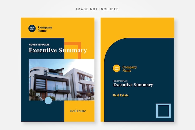 Premium Vector Cover executive summary real estate design template Premium Vector Cover executive summary real estate design template