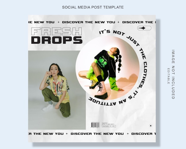 A cover for fresh drops with a picture of a girl on it.