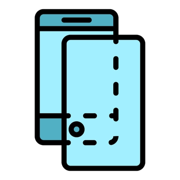 Cover glas beschermer pictogram Overzicht cover glas beschermer vector pictogram kleur plat geïsoleerd