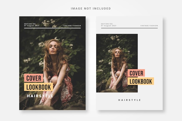 cover hairstyle lookbook design template