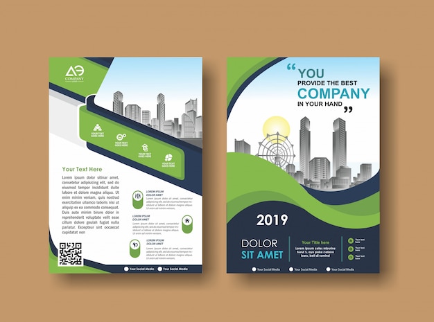 Flyer brochure di layout di copertura per eventi e report