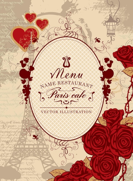 cover menu for parisian cafe