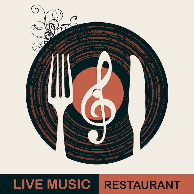 cover menu for restaurant with live music