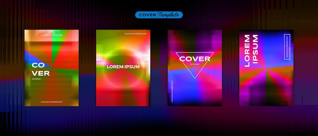 Cover ontwerp futuristische jaren 80 arcade retro levendig terug naar de toekomst thema collectie vector achtergrond voor flyers banners posters uitnodigingen cadeaubonnen brochures