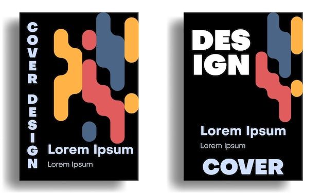 Cover ontwerpset sjabloon met geometrische patroonvorm