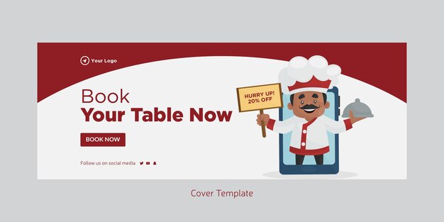 Cover page of book your table now template