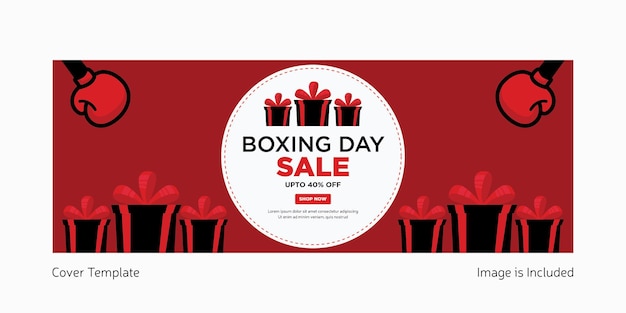 Cover page design of boxing day sale template