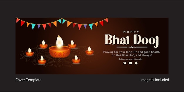 Design della pagina di copertina del modello bhai dooj felice