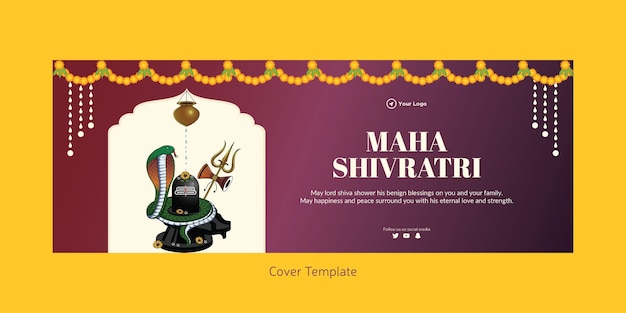 Cover page design of happy maha shivratri template