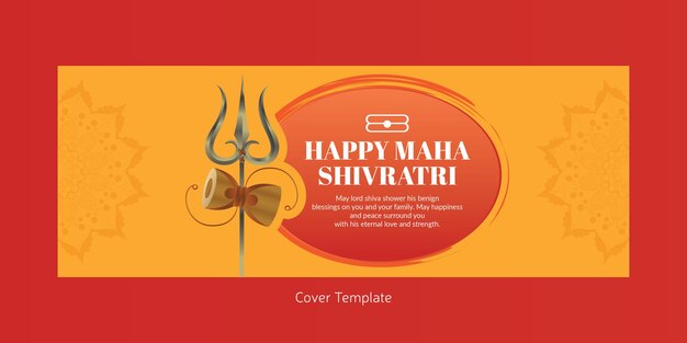 Cover page design of Hindu festival happy Maha Shivratri template