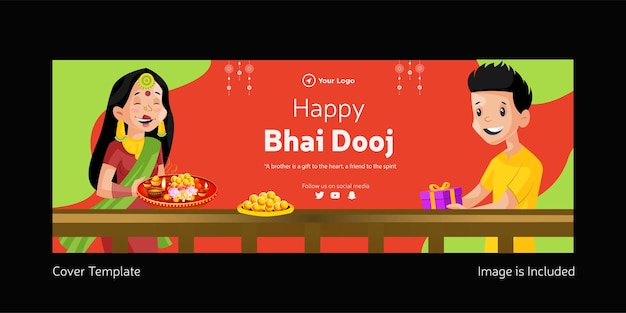 Cover page design of Indian festival Happy Bhai Dooj template