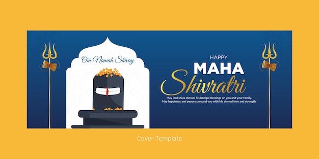 Cover page design of Indian festival happy Maha Shivratri template