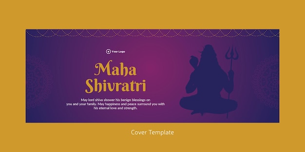 Design della pagina di copertina del modello del festival indiano maha shivratri