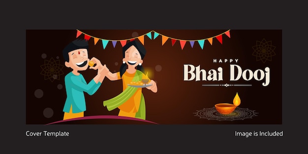 Дизайн обложки индийского фестиваля happy bhai dooj template