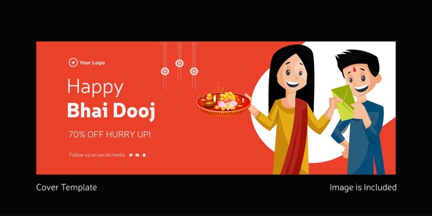 Дизайн обложки индийского фестиваля happy bhai dooj template