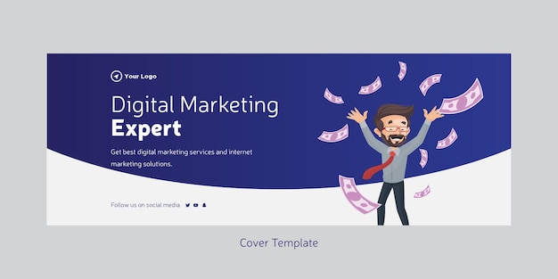 Vector cover page of digital marketing experts template
