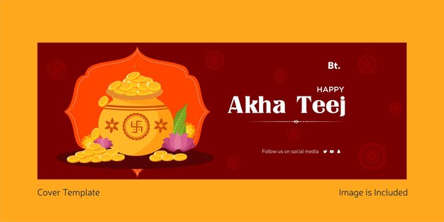 Vector cover page of happy akshaya tritiya design template