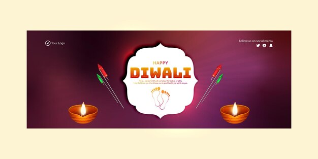 Cover page of Indian festival Happy Diwali template