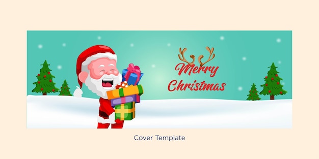 Cover page of merry Christmas festival template