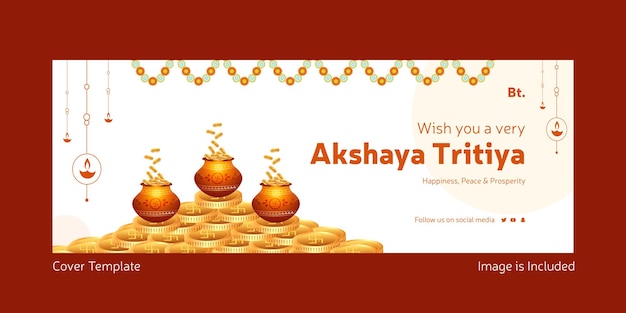 행복한 Akshaya Tritiya 디자인 템플릿의 표지 페이지