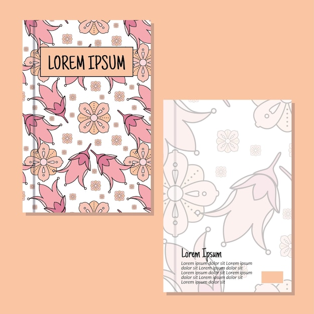 Cover page templates Flowers and leaves pattern layouts Applicable for notebooks and journals planners brochures books catalogs etc Repeat patterns and masks used able to resize