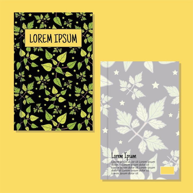 Cover page templates Flowers and leaves pattern layouts Applicable for notebooks and journals planners brochures books catalogs etc Repeat patterns and masks used able to resize