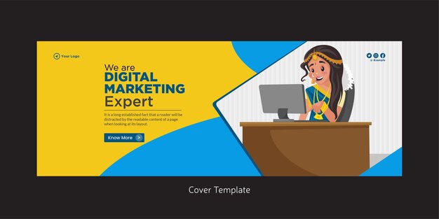 Vector cover page of we are digital marketing expert template