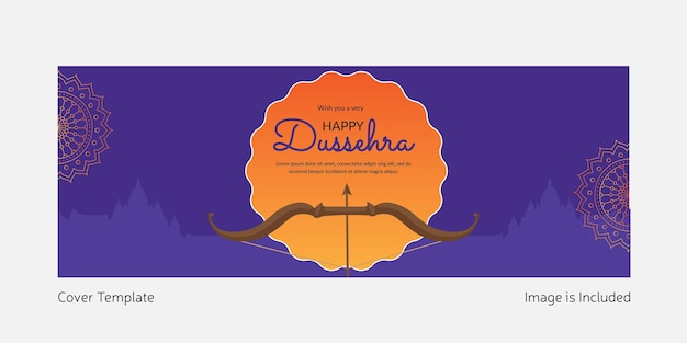 Cover page of wish you a very happy Dussehra template