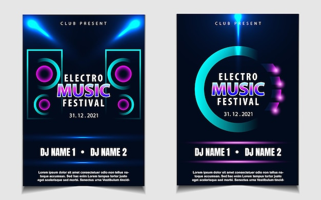 Cover poster template for electronic music festival