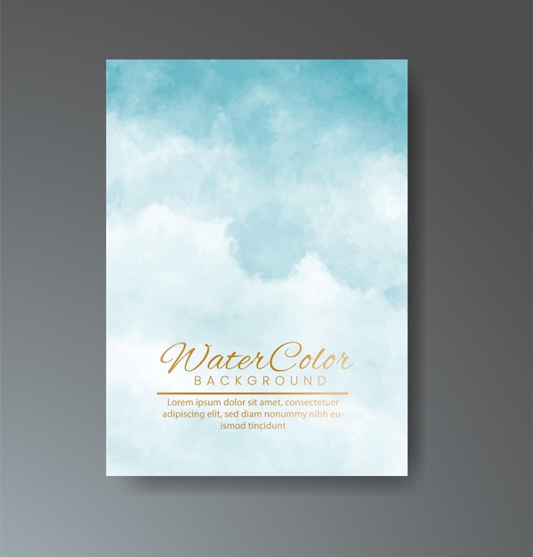 Vector cover sjabloon met aquarel achtergrond ontwerp voor uw cover datum postkaart banner logo