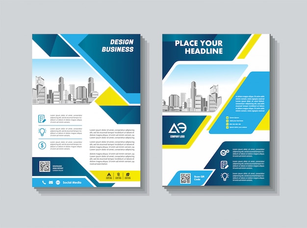 Cover template a4 size business brochure annual report cover