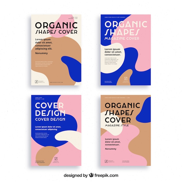 Cover template collection with organic shapes