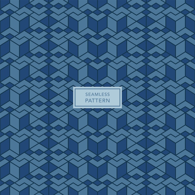 Cover template design with blue geometric pattern