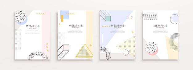 Modello di copertina in design memphis