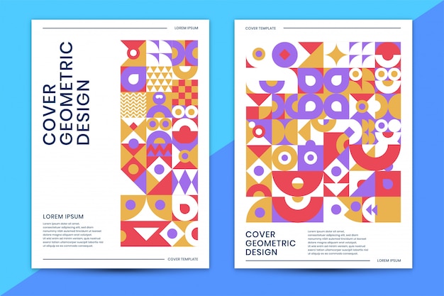 Cover template with abstract geometric colorful