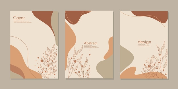 Vector cover template with floral pattern beauty botanical abstract background size a4 for poster