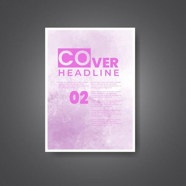 cover template with watercolor background design for your cover date postcard banner logo