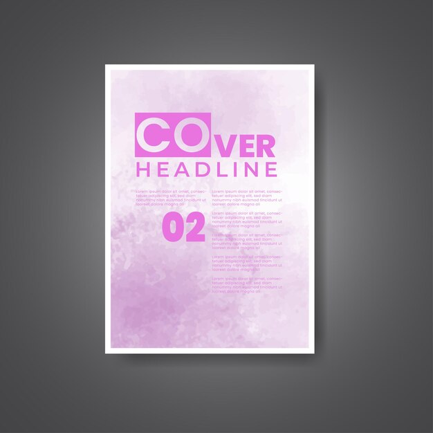 Cover template with watercolor background Design for your cover date postcard banner logo